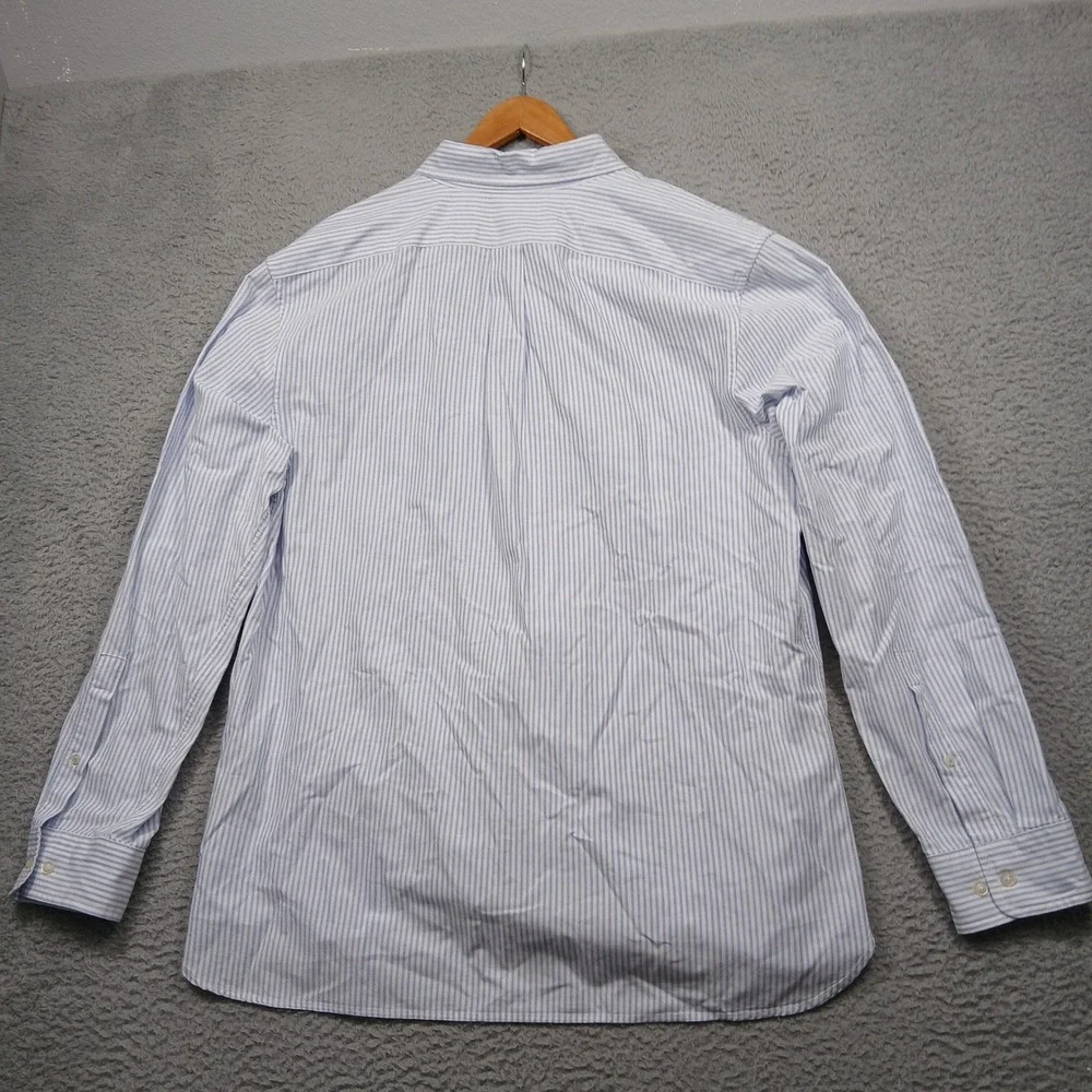 Banana Republic Organic Cotton Shirt Men's XL Blue White Stripe Untucked‎ Fit